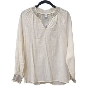 NWT Smocked Split-Neck Plus-Size Gauze Blouse by Old Navy